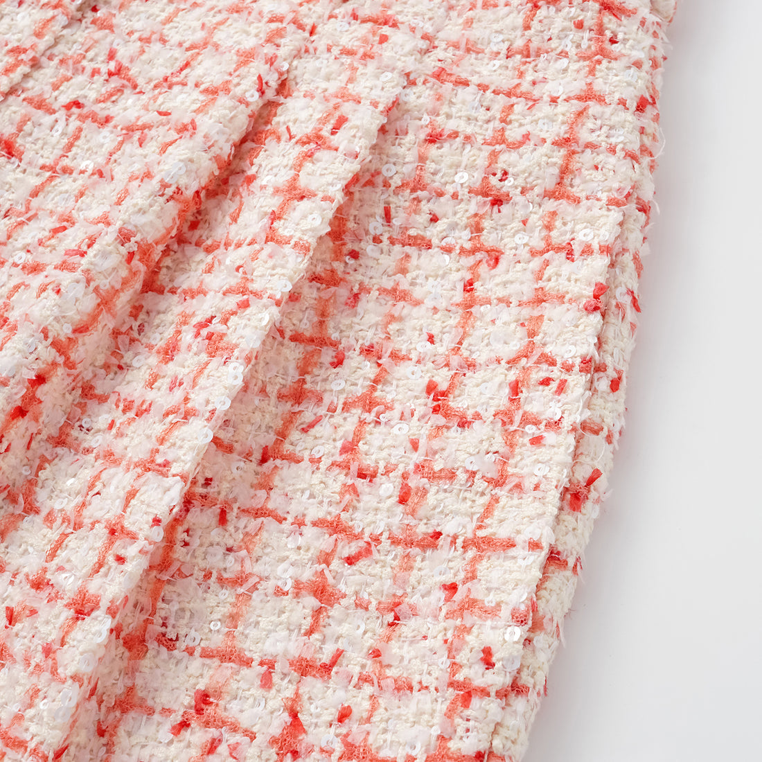 "Chelsea tea time" Tweed Shorts—Peach Parfait