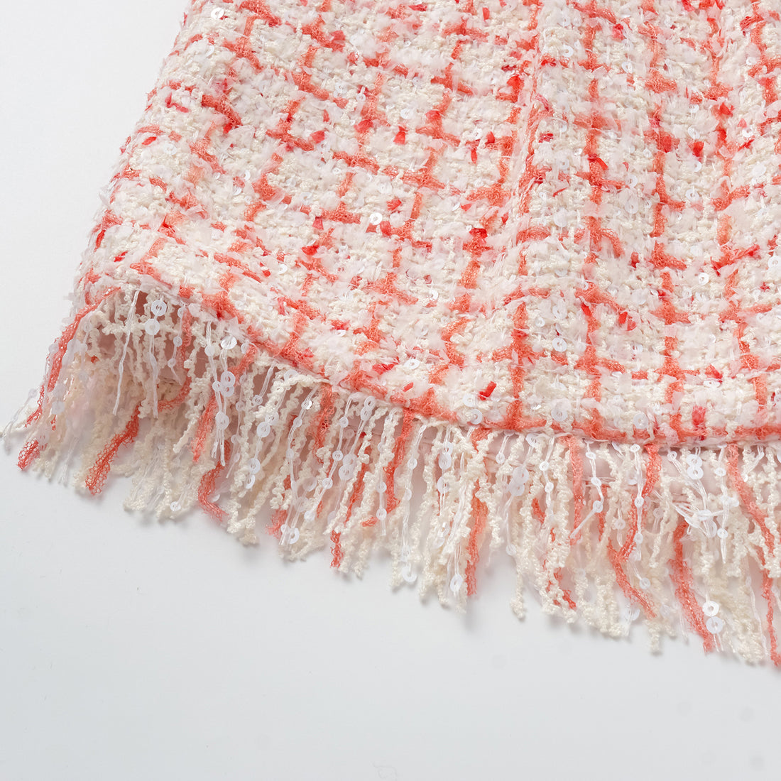 "Chelsea tea time" Tweed Shorts—Peach Parfait