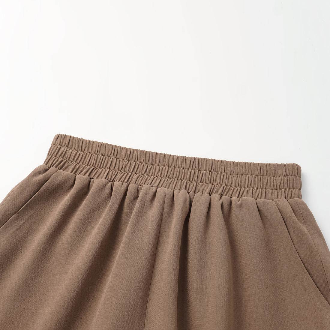 "Easy-go Chic" Textured Acetate Blazer/Shorts Set—Mocca