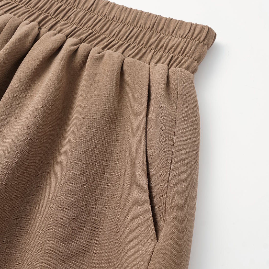 "Easy-go Chic" Textured Acetate Blazer/Shorts Set—Mocca