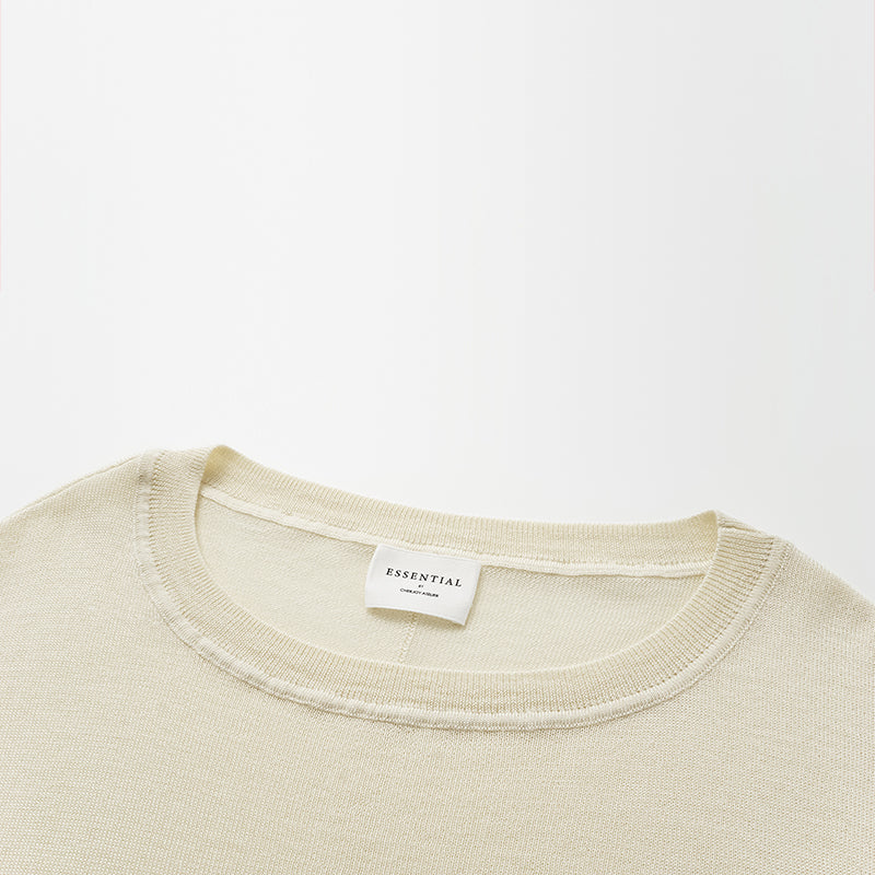 "Winter Diary" Silk Cashmere Knit Batwing Sleeve Knit Top - White