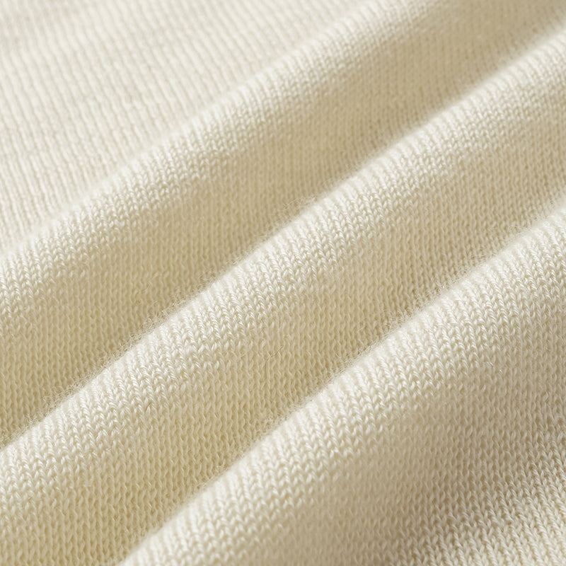 "Winter Diary" Silk Cashmere Knit Batwing Sleeve Knit Top - White