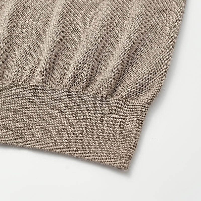 "Winter Diary" Silk Cashmere Knit Batwing Sleeve Knit Top - Brown