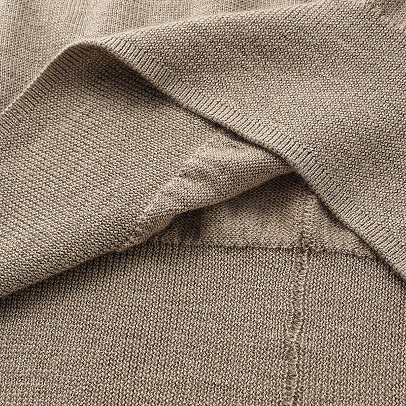 "Winter Diary" Silk Cashmere Knit Batwing Sleeve Knit Top - Brown
