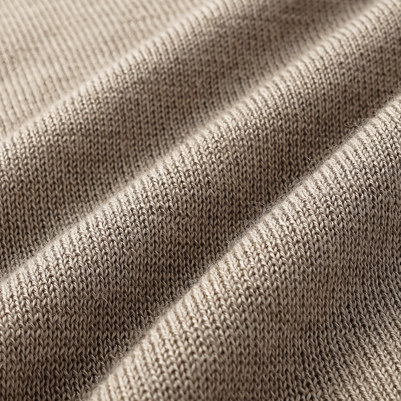 "Winter Diary" Silk Cashmere Knit Batwing Sleeve Knit Top - Brown