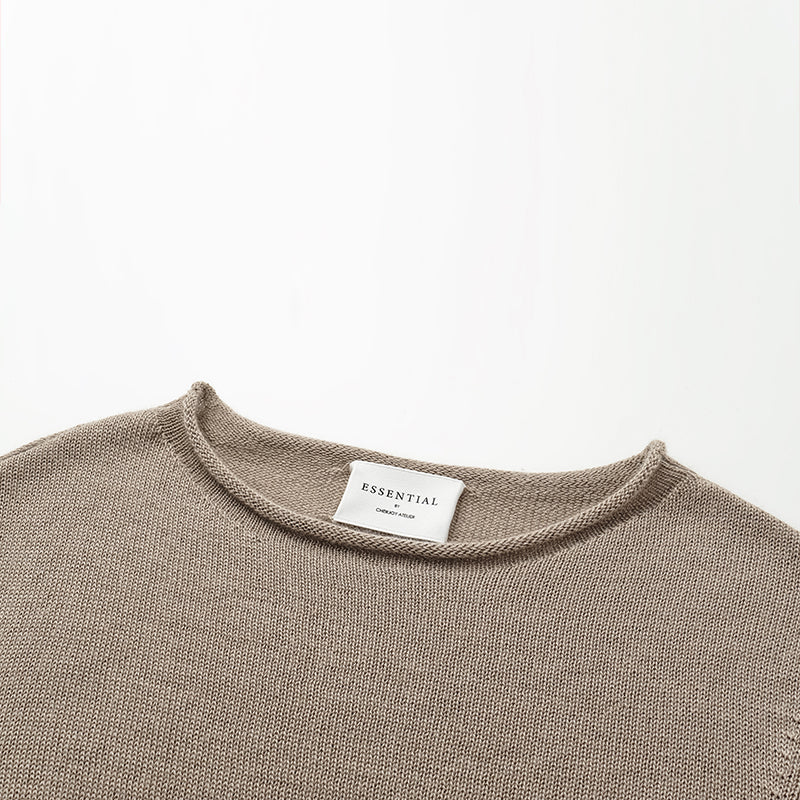 "Winter Diary" Silk Cashmere Basic Top - Brown