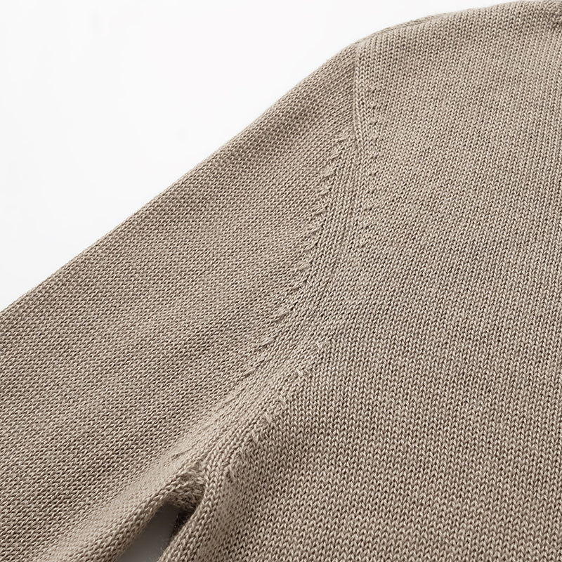 "Winter Diary" Silk Cashmere Basic Top - Brown