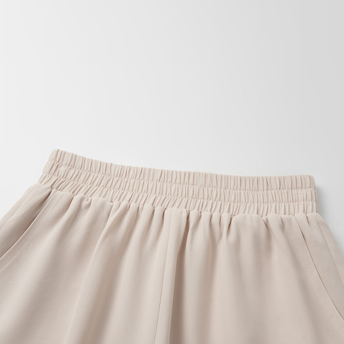 "Easy-go Chic" Textured Acetate Blazer/Shorts Set—Beige