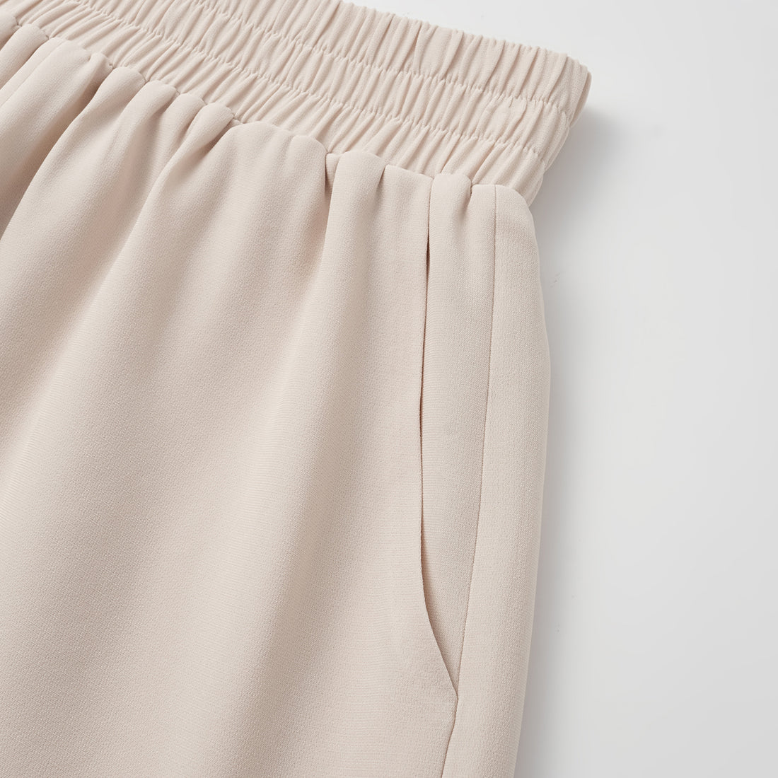 "Easy-go Chic" Textured Acetate Blazer/Shorts Set—Beige