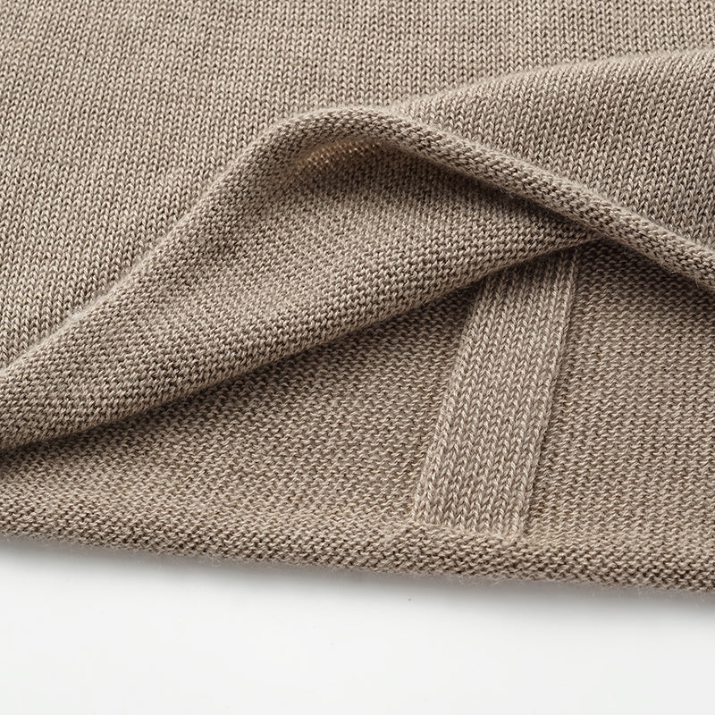 "Winter Diary" Silk Cashmere Basic Top - Brown