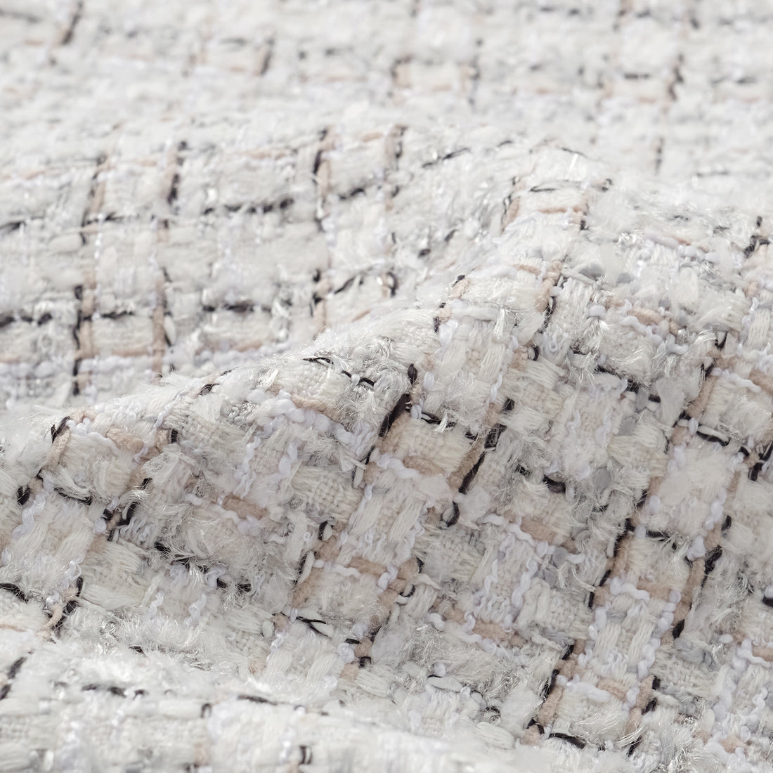 "Chelsea Citywalk." Tweed wide-leg trousers—Blanc