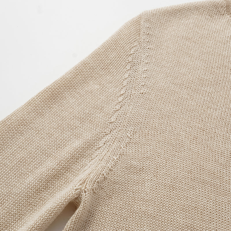 "Winter Diary" Silk Cashmere Basic Top - Beige