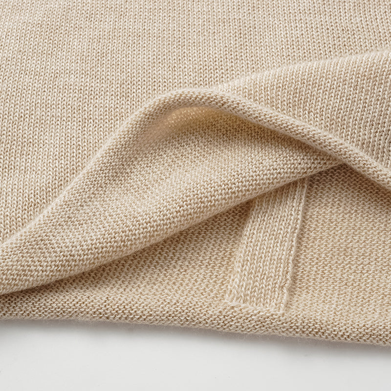 "Winter Diary" Silk Cashmere Basic Top - Beige