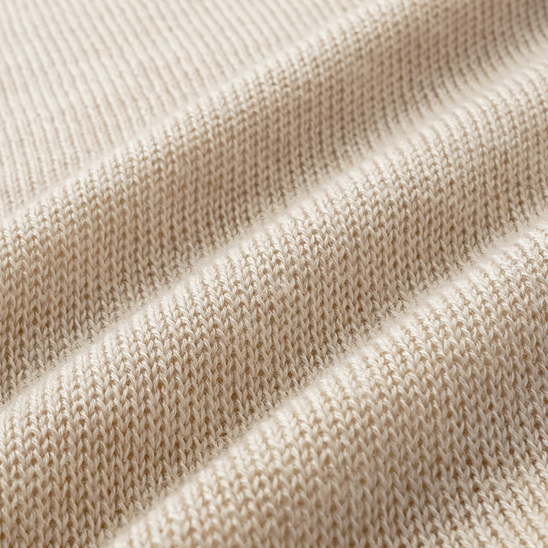 "Winter Diary" Silk Cashmere Basic Top - Beige