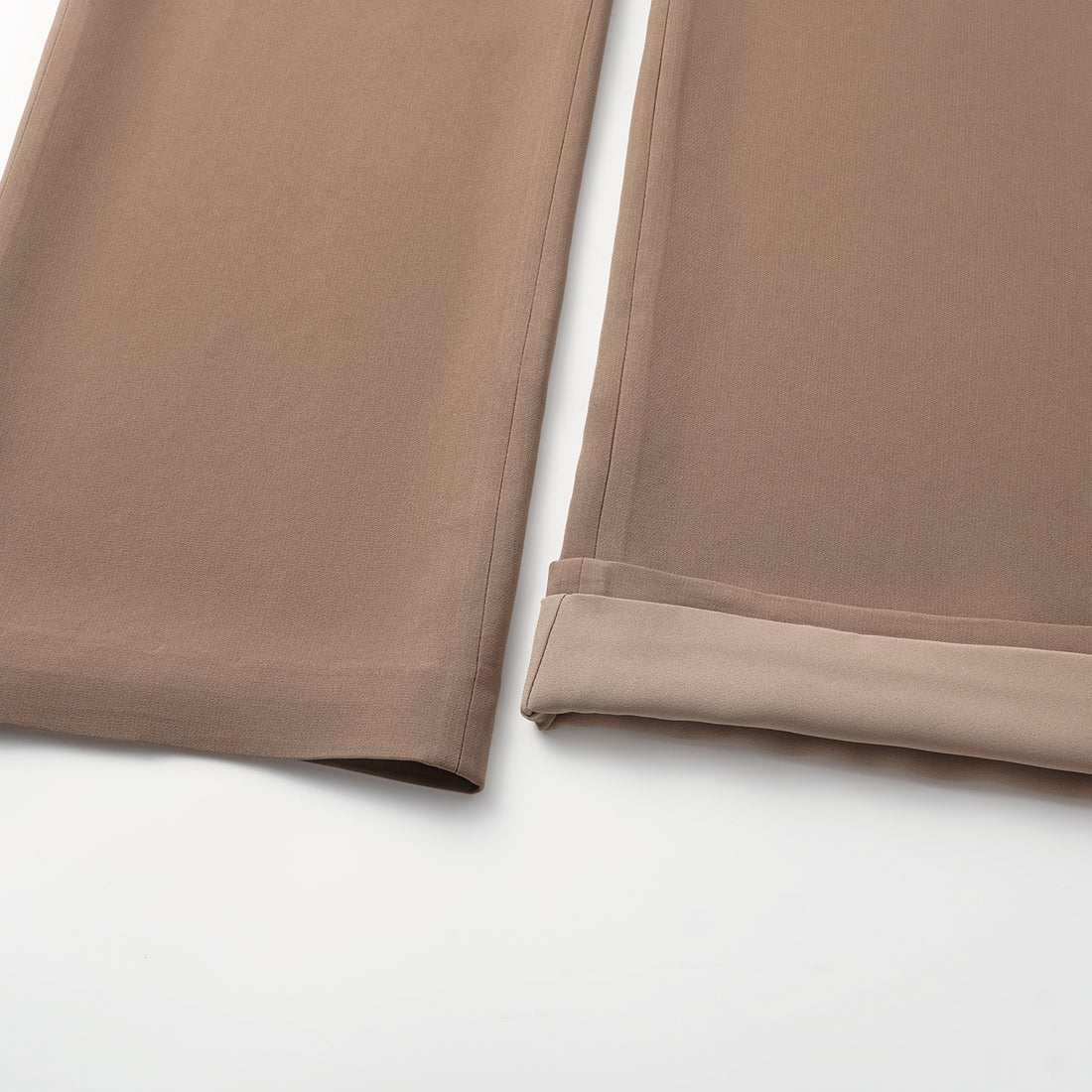 "Easy-go Chic" Textured Acetate 3D Tailored Wide Pants - Mocca
