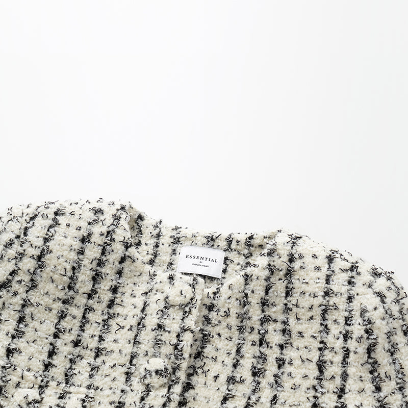 "Mayfair date night" wool tweed three-dimensional tailoring dress—Snowlit