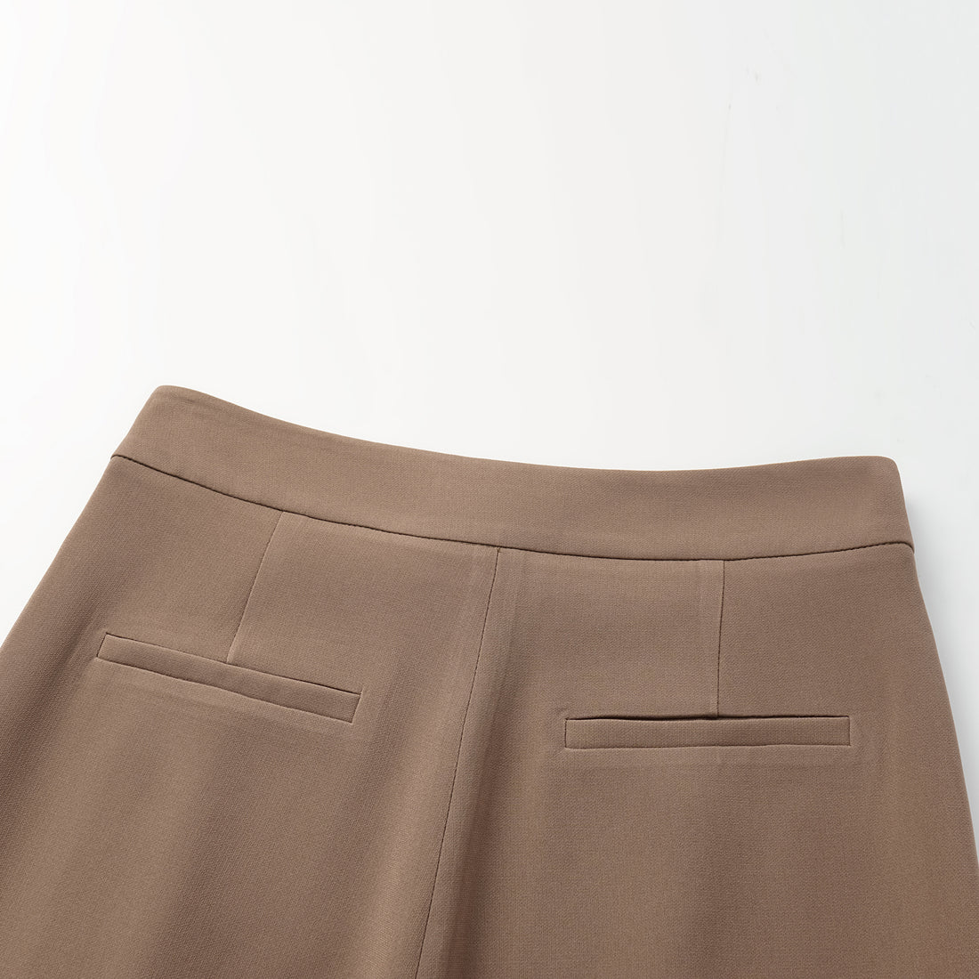 "Easy-go Chic" Textured Acetate 3D Tailored Wide Pants - Mocca