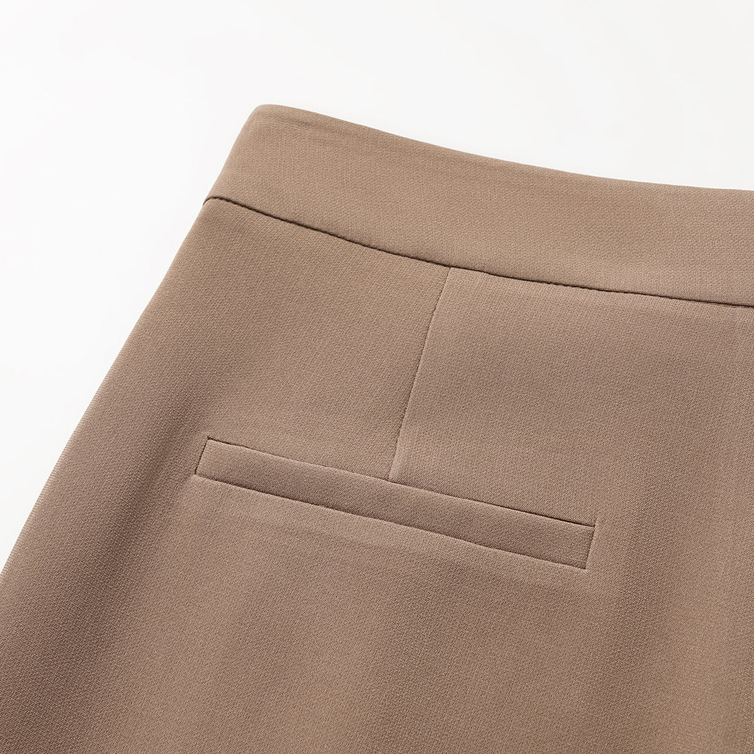 "Easy-go Chic" Textured Acetate 3D Tailored Wide Pants - Mocca