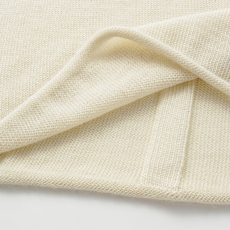 "Winter Diary" Silk Cashmere Basic Top - White