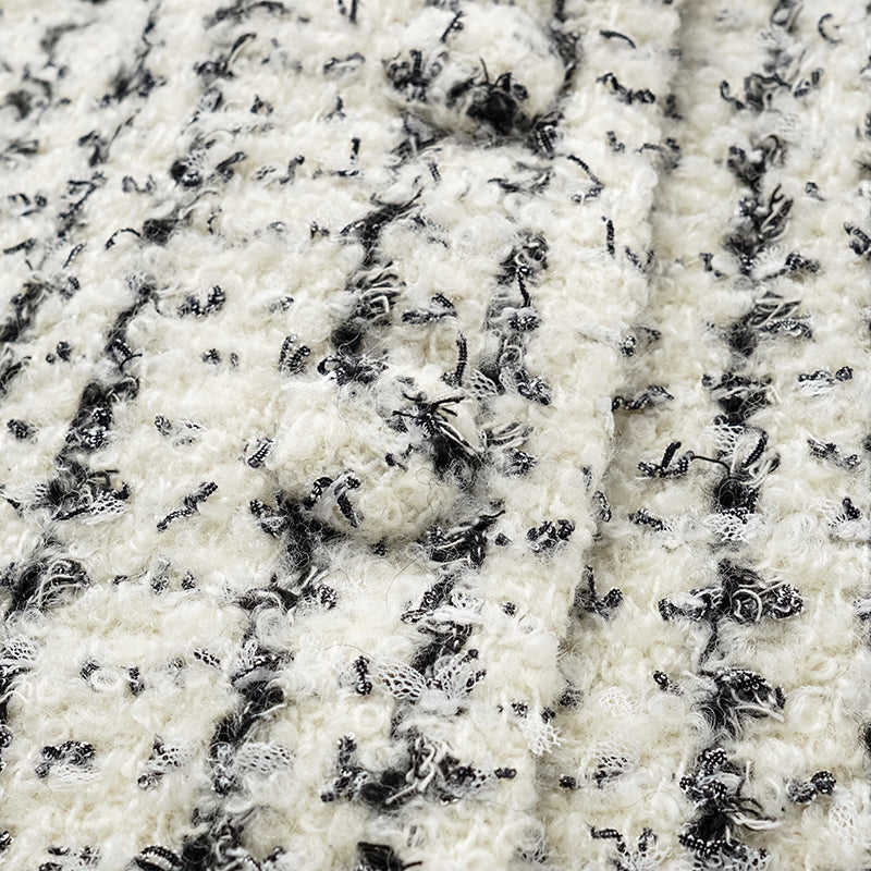 "Mayfair date night" wool tweed three-dimensional tailoring dress—Snowlit