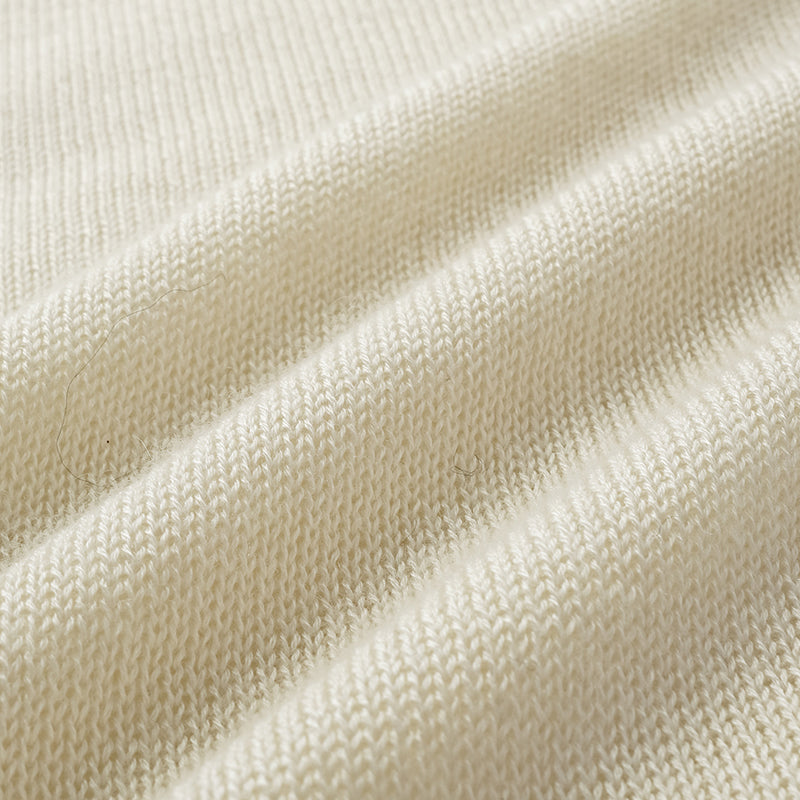 "Winter Diary" Silk Cashmere Basic Top - White
