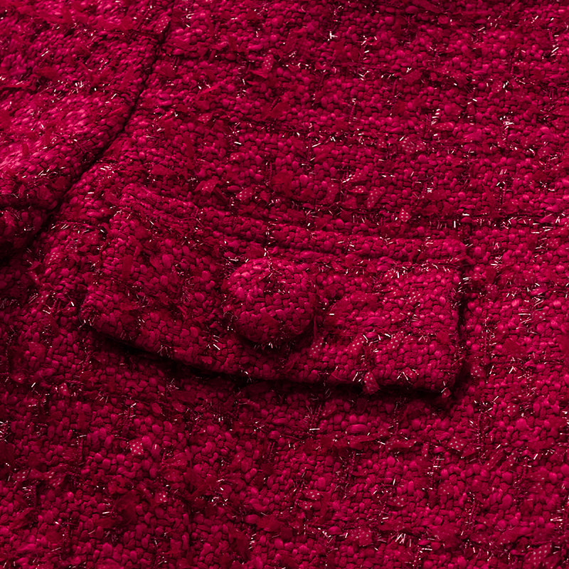 "Mayfair date night" wool tweed three-dimensional tailoring dress—Velvet Rouge