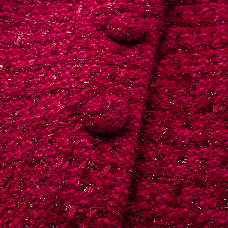 "Mayfair date night" wool tweed three-dimensional tailoring dress—Velvet Rouge