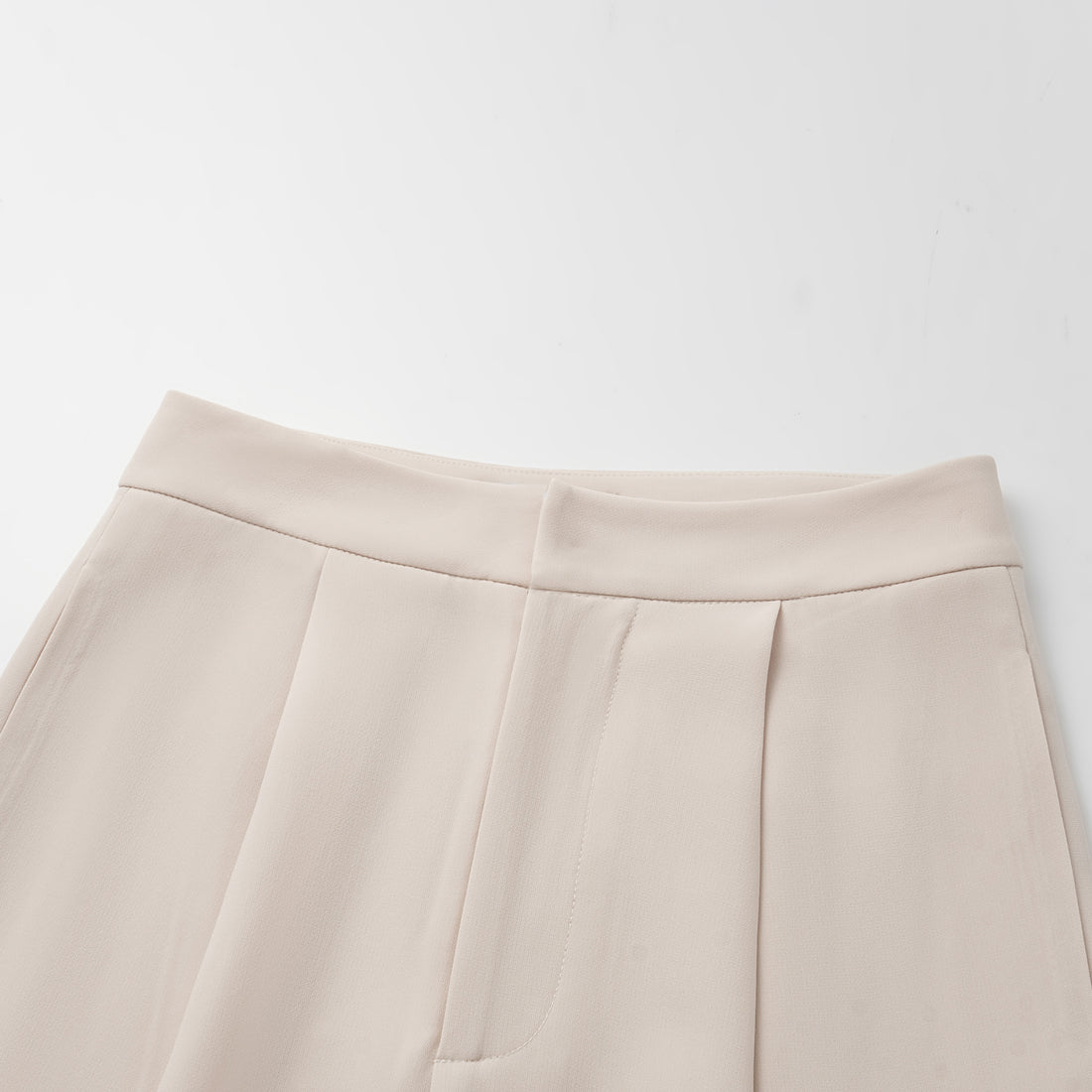 "Easy-go Chic" Textured Acetate 3D Tailored Wide Pants—Beige