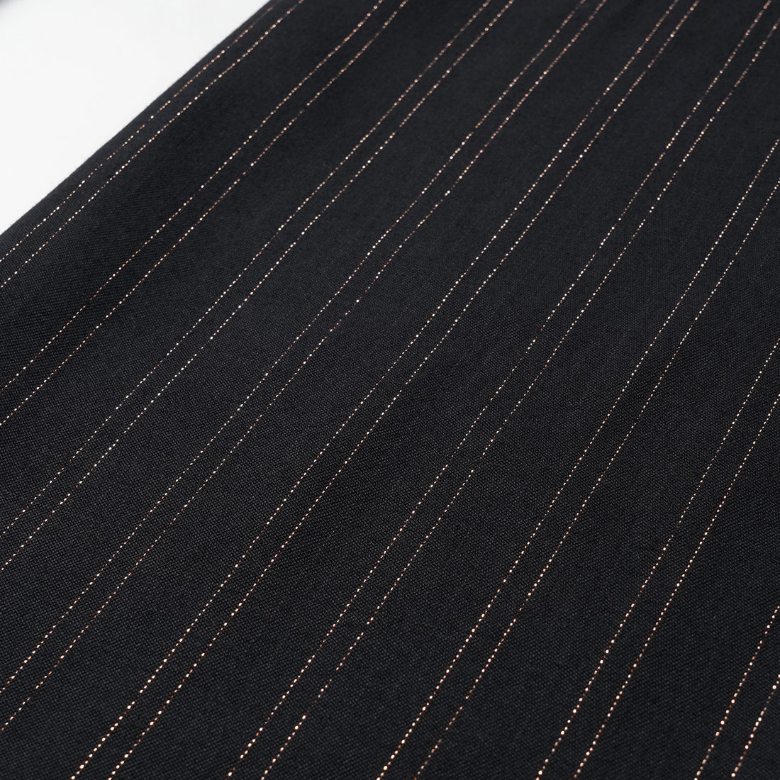 "Speak Sleek." Italian gold weaving straight flared pants—Indigo