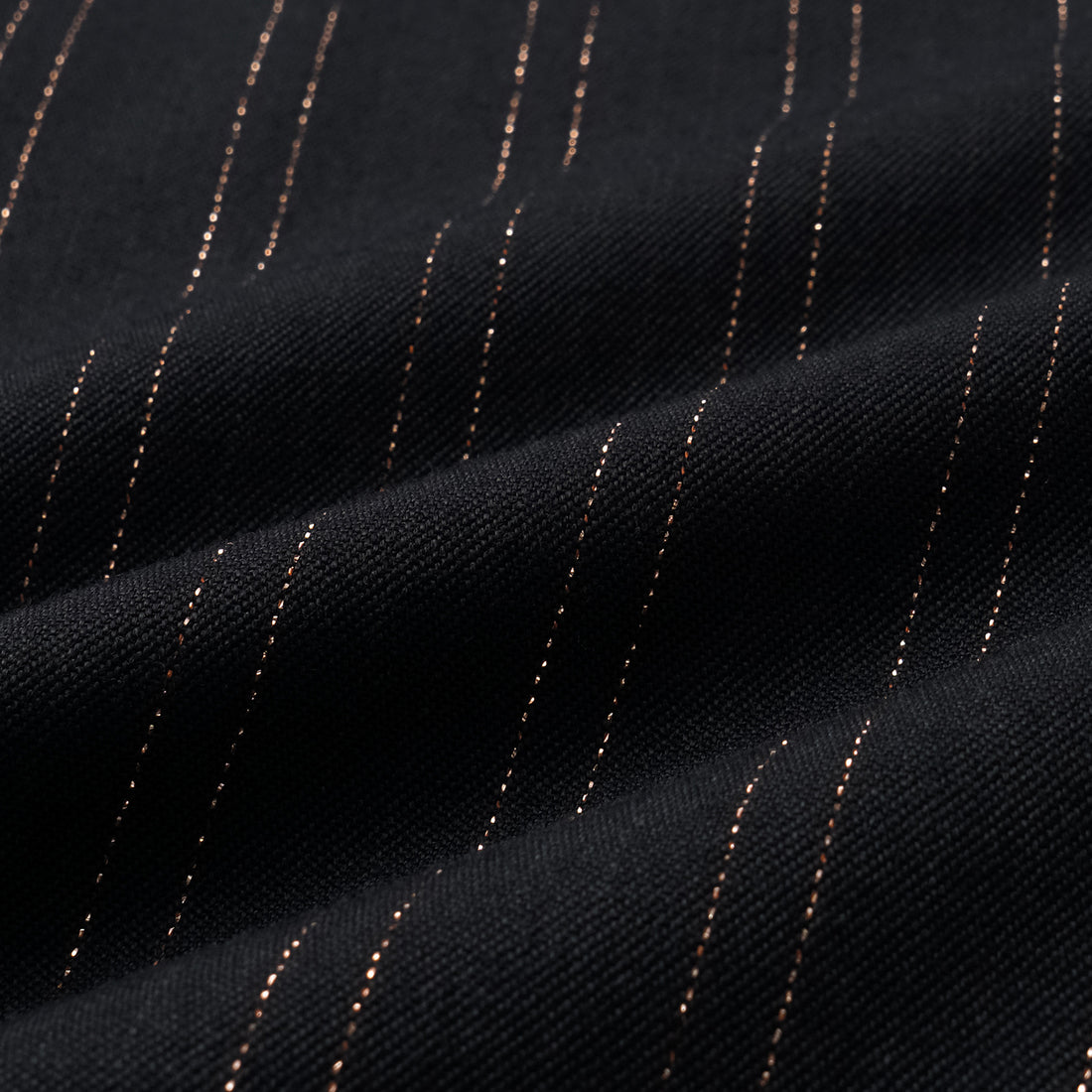 "Speak Sleek." Italian gold weaving straight flared pants—Indigo