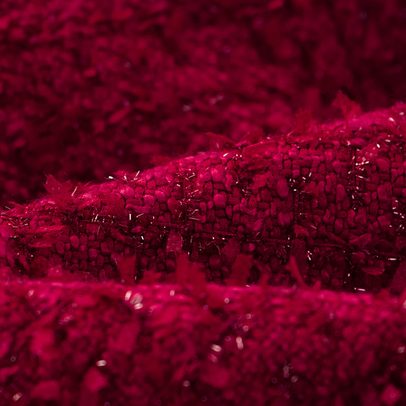"Mayfair date night" wool tweed three-dimensional tailoring dress—Velvet Rouge
