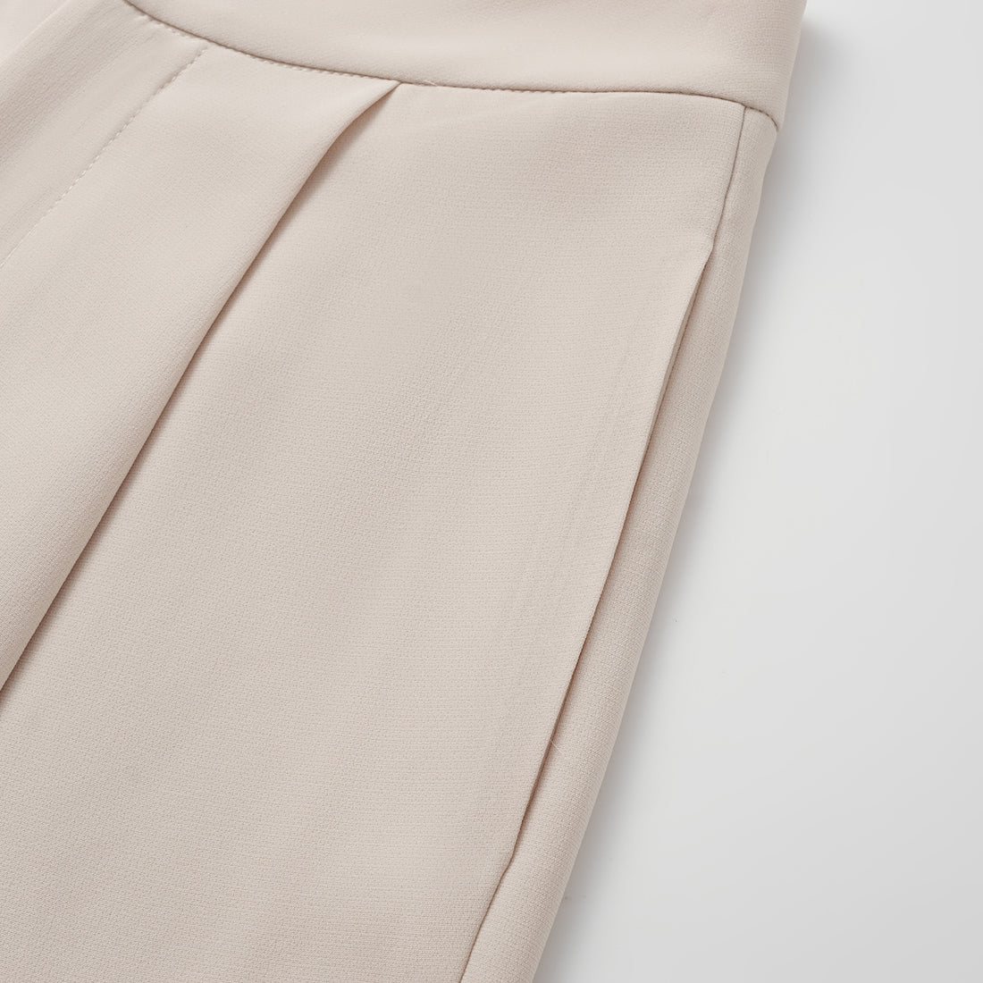 "Easy-go Chic" Textured Acetate 3D Tailored Wide Pants—Beige