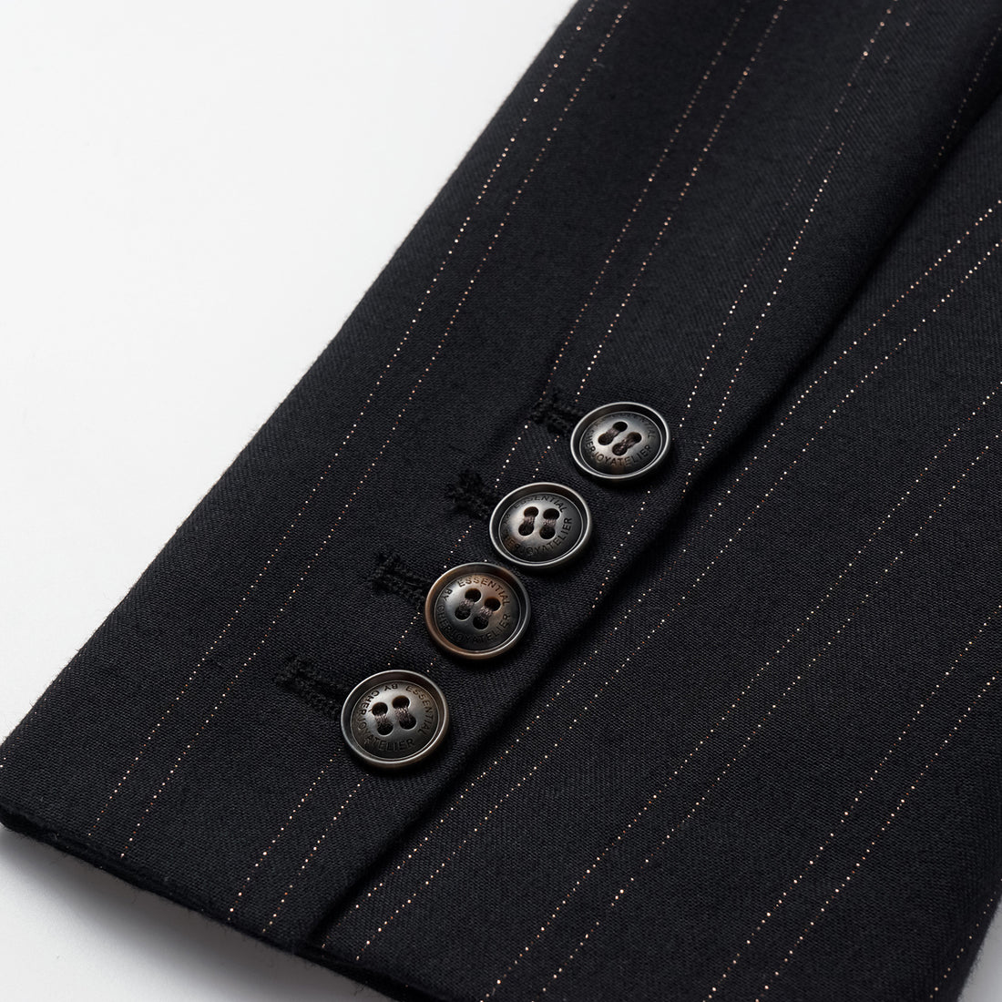 "Speak Sleek." Italian gold weaving craft straight three-dimensional tailoring suit jacket—Indigo