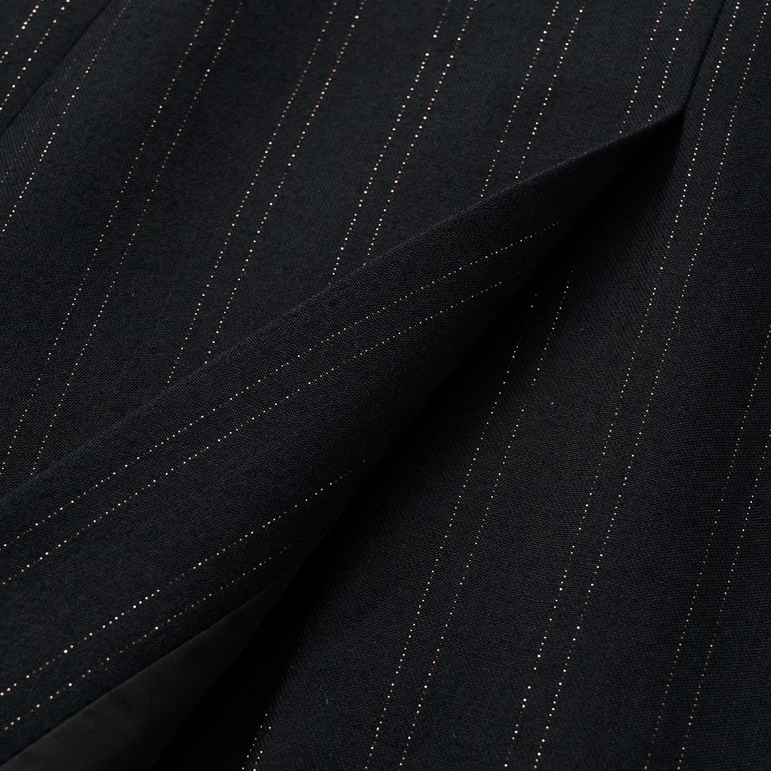 "Speak Sleek." Italian gold weaving vertical oversized suit jacket—Indigo