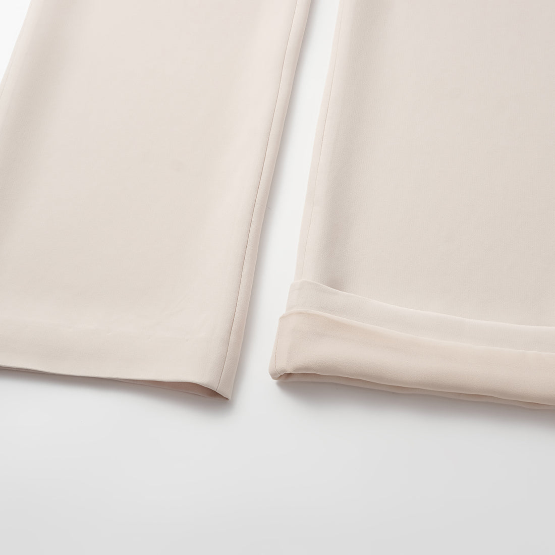 "Easy-go Chic" Textured Acetate 3D Tailored Wide Pants—Beige