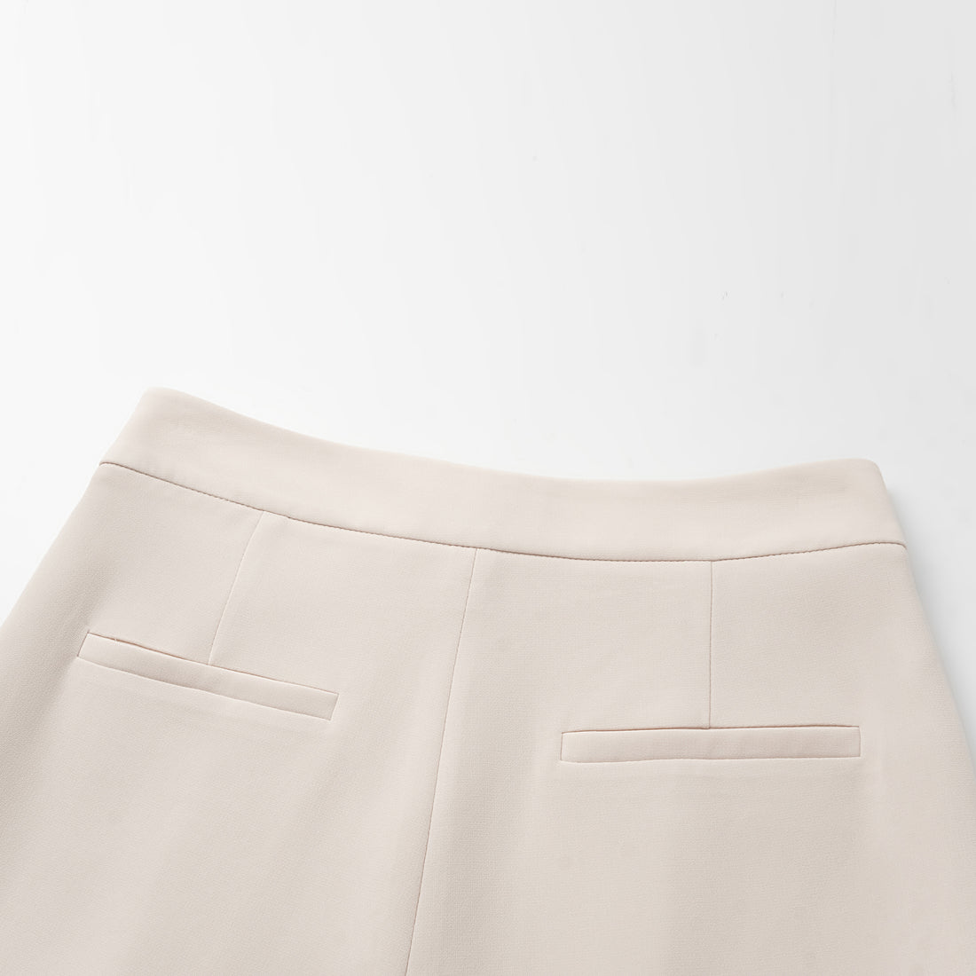 "Easy-go Chic" Textured Acetate 3D Tailored Wide Pants—Beige