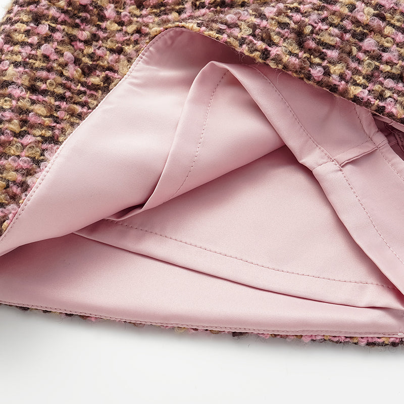 "Afternoon in Los Angeles" Tweed Skirt—Cinnamon Roll