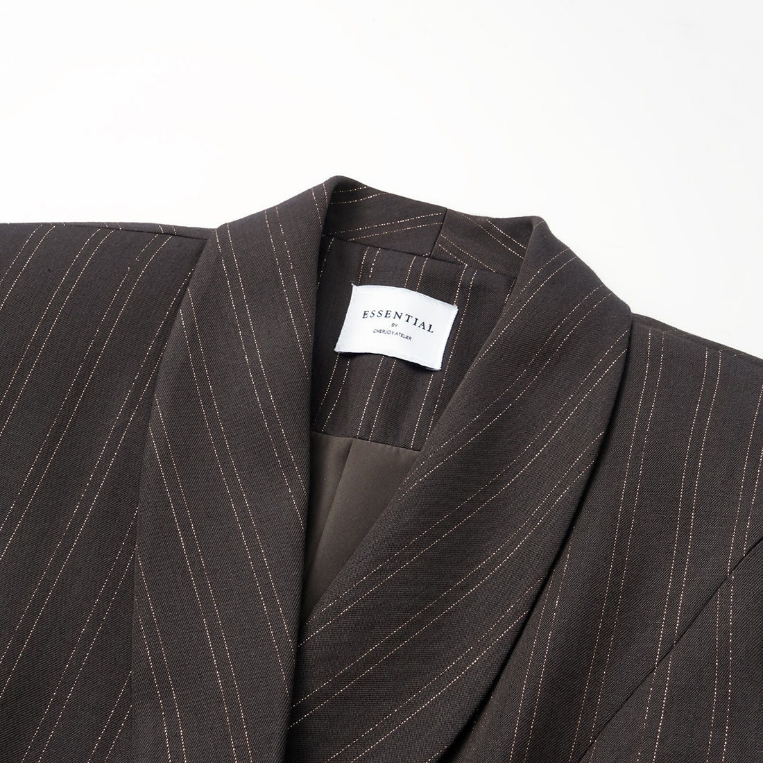 "Speak Sleek." Italian gold weaving craft straight three-dimensional tailoring suit jacket—Ink