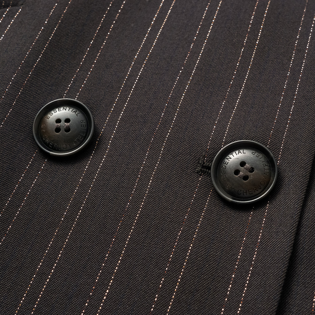 "Speak Sleek." Italian gold weaving craft straight three-dimensional tailoring suit jacket—Ink