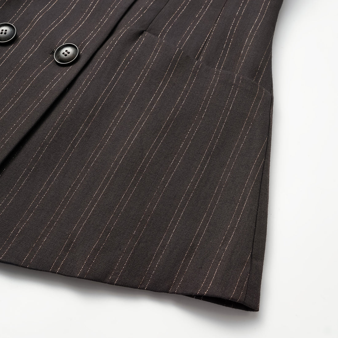 "Speak Sleek." Italian gold weaving craft straight three-dimensional tailoring suit jacket—Ink