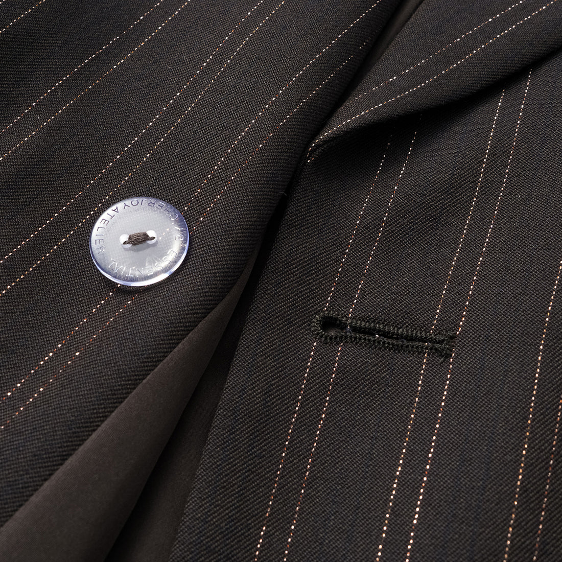 "Speak Sleek." Italian gold weaving craft straight three-dimensional tailoring suit jacket—Ink