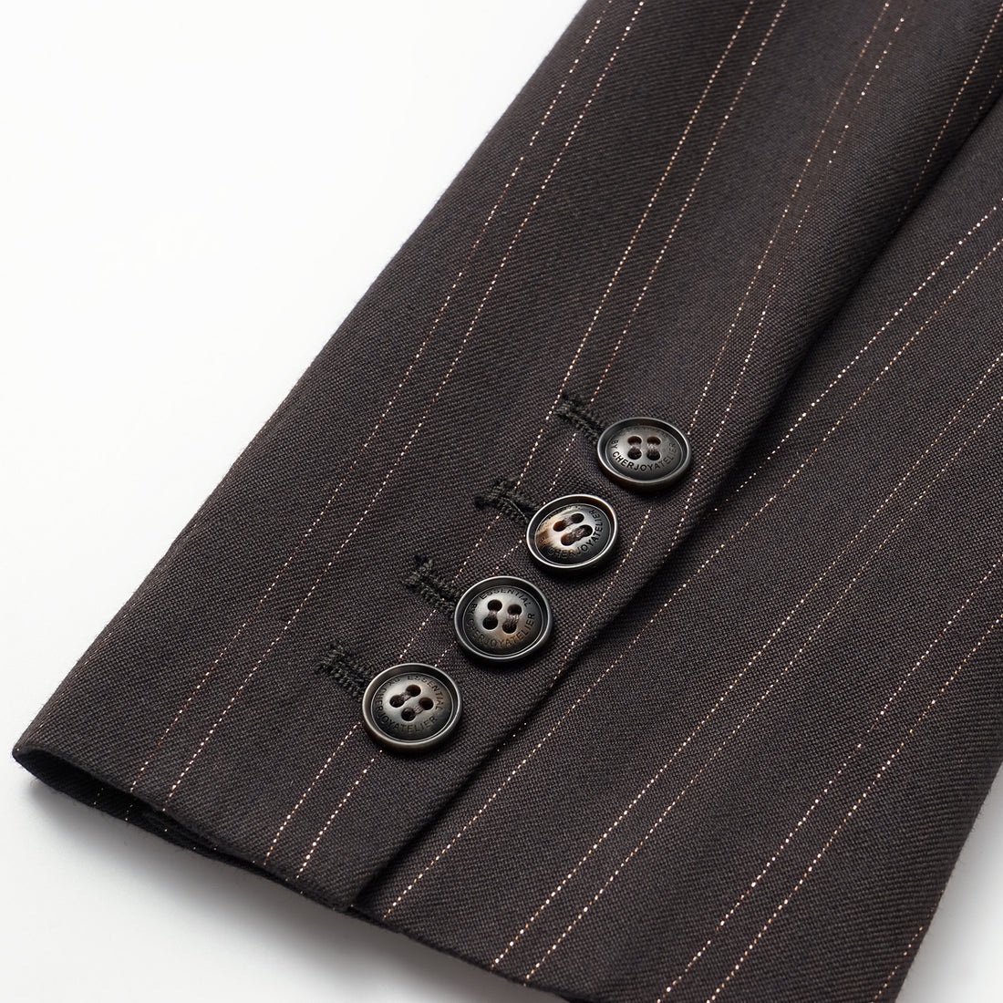 "Speak Sleek." Italian gold weaving craft straight three-dimensional tailoring suit jacket—Ink