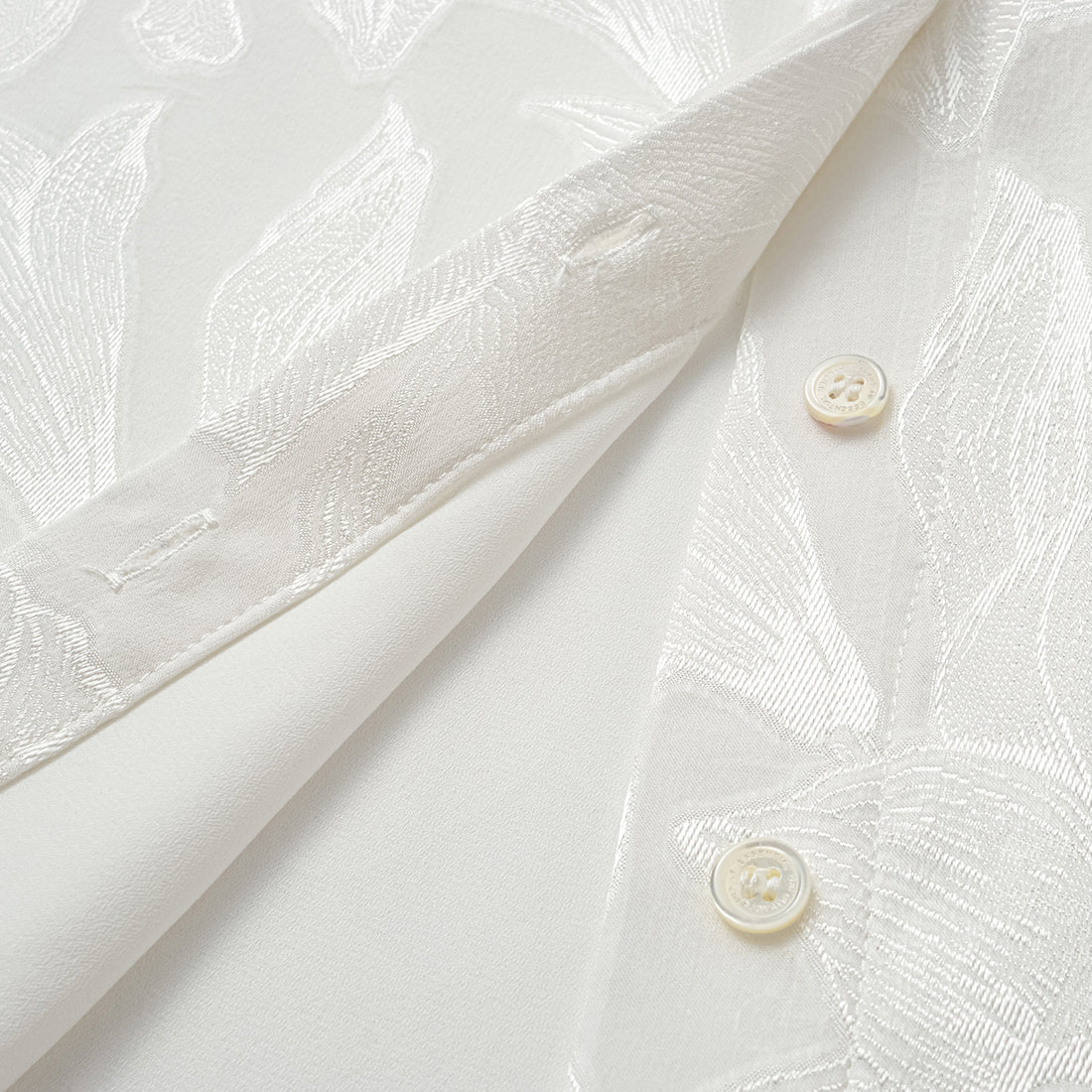 "Imperial Garden teatime" Italian devoré jacquard leg-of-mutton sleeve shirt