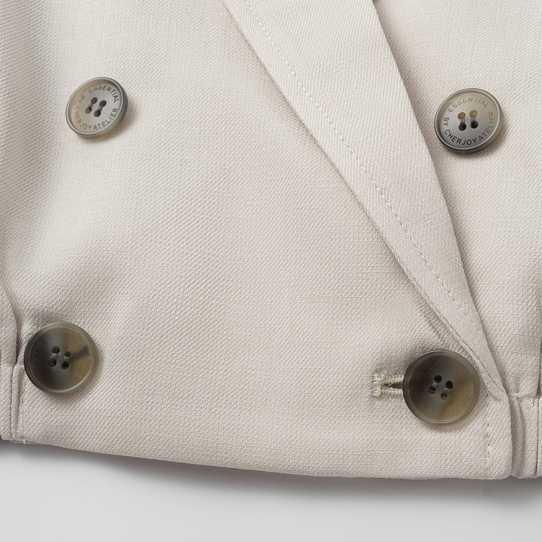 "Weekend at Monaco." Special bamboo texture acetate vest—Beige