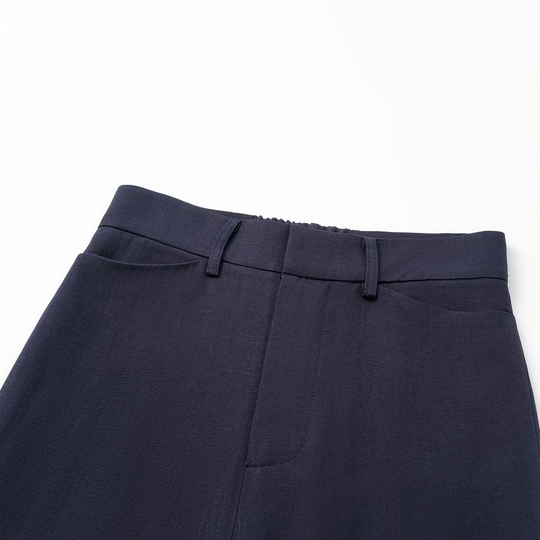 "Weekend at Monaco." Special bamboo texture acetate casual nine-point pants—Ink