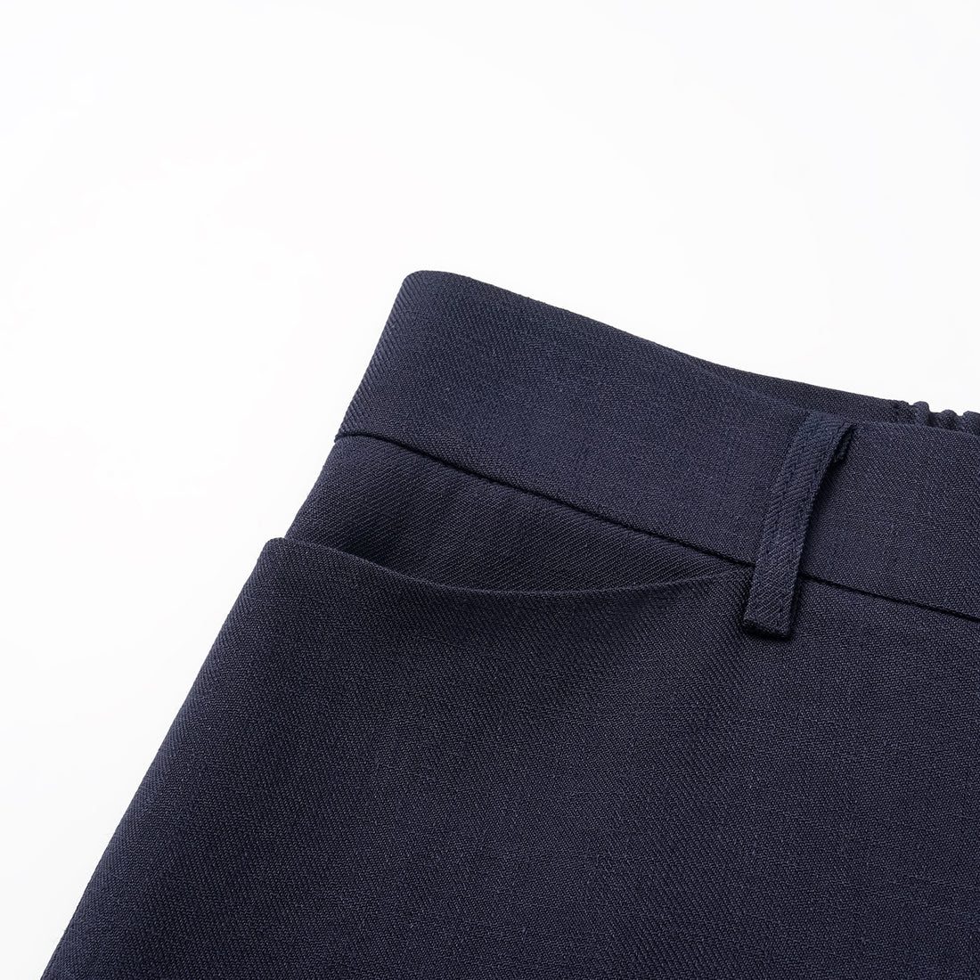 "Weekend at Monaco." Special bamboo texture acetate casual nine-point pants—Ink
