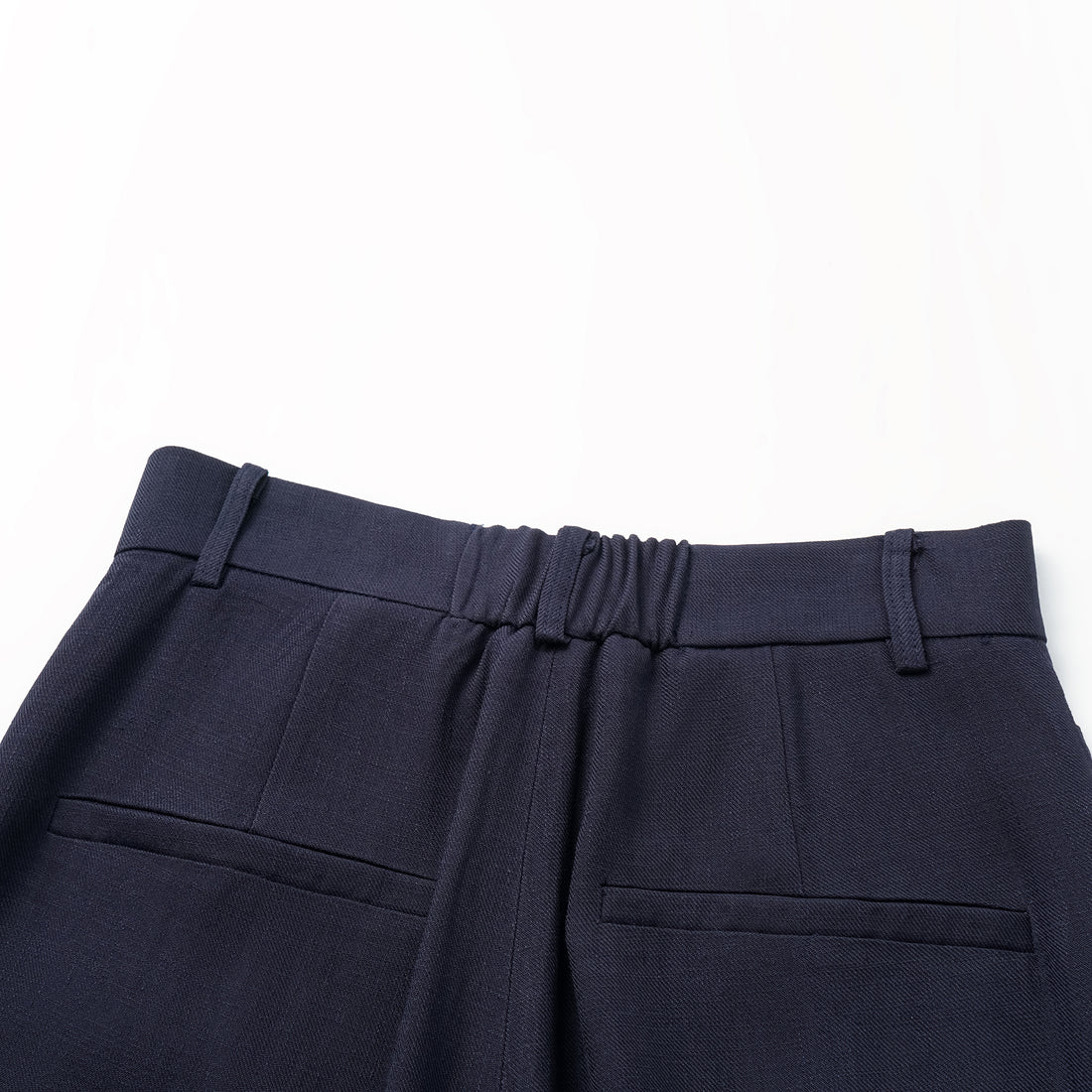 "Weekend at Monaco." Special bamboo texture acetate casual nine-point pants—Ink