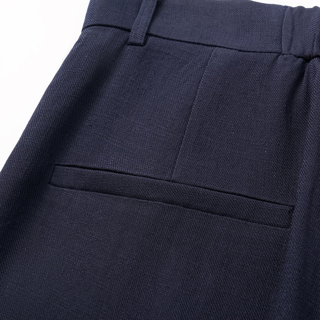 "Weekend at Monaco." Special bamboo texture acetate casual nine-point pants—Ink