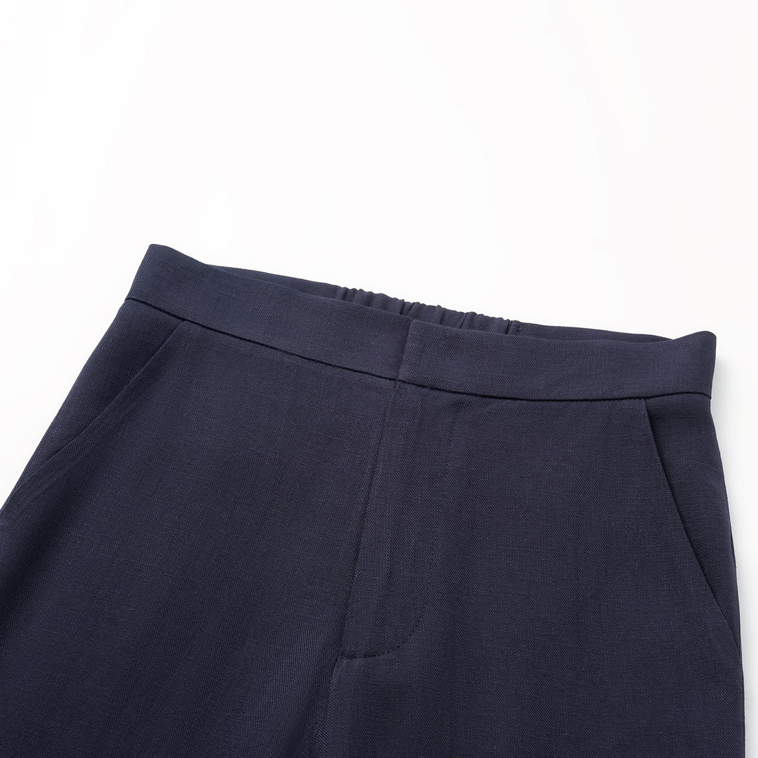"Weekend at Monaco." Special bamboo texture acetate casual flared pants—Ink