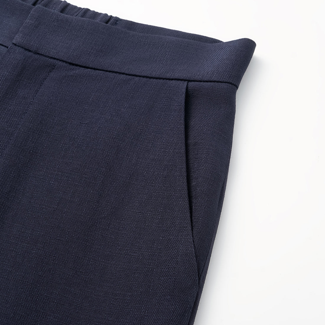 "Weekend at Monaco." Special bamboo texture acetate casual flared pants—Ink
